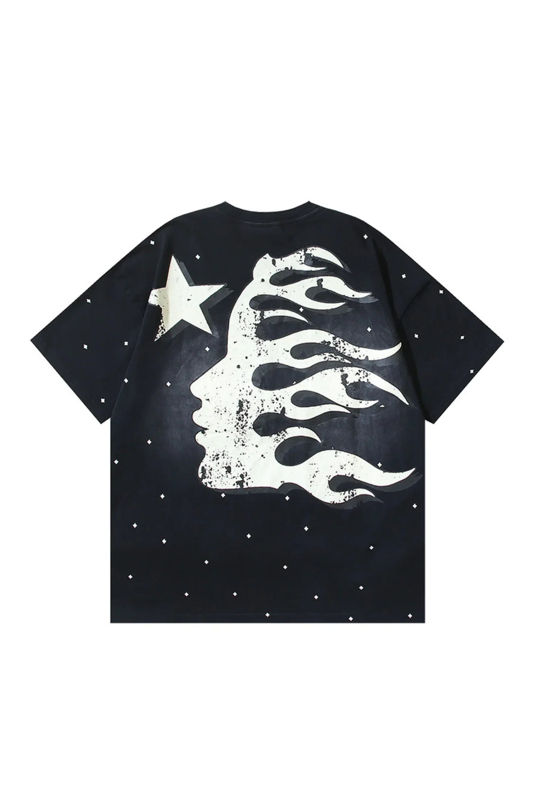Dark Series: Spotted Letter Printed Black T-shirt
